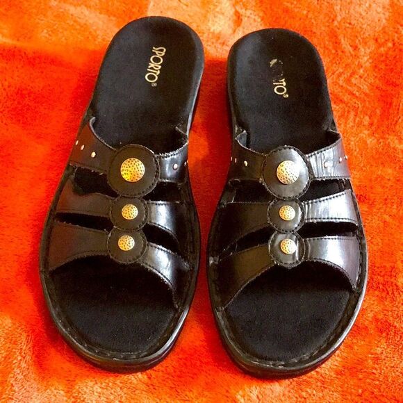 SPORTO WOMEN SHOES SADALS BLACK SIZE 10 - Picture 1 of 6